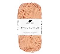 Pro Lana BASIC COTTON Baumwollgarn 50 g ideal für Kleidung, Spielzeug, Accessoires 125 m, Farbe:225 - apricot