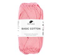 Pro Lana BASIC COTTON Baumwollgarn 50 g ideal für Kleidung, Spielzeug, Accessoires 125 m, Farbe:226 - orchidee
