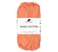Pro Lana BASIC COTTON Baumwollgarn 50 g ideal für Kleidung, Spielzeug, Accessoires 125 m, Farbe:227 - koralle