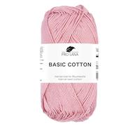 Pro Lana BASIC COTTON Baumwollgarn 50 g ideal für Kleidung, Spielzeug, Accessoires 125 m, Farbe:233 - lachsrosa
