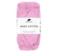 Pro Lana BASIC COTTON Baumwollgarn 50 g ideal für Kleidung, Spielzeug, Accessoires 125 m, Farbe:242 - blüte