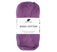 Pro Lana BASIC COTTON Baumwollgarn 50 g ideal für Kleidung, Spielzeug, Accessoires 125 m, Farbe:247 - hyazinth