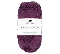 Pro Lana BASIC COTTON Baumwollgarn 50 g ideal für Kleidung, Spielzeug, Accessoires 125 m, Farbe:249 - burgund