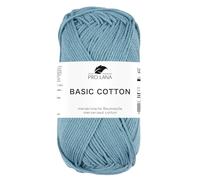 Pro Lana BASIC COTTON Baumwollgarn 50 g ideal für Kleidung, Spielzeug, Accessoires 125 m, Farbe:267 - kachelblau