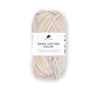 Pro Lana Basic Cotton color, dünne Wolle zum Häkeln-Stricken-Häkelgarn - Glänzend und hautfreundlich - 100% Baumwolle -1 Knäuel 50 g / 125m NS 3-4 (pastell color)