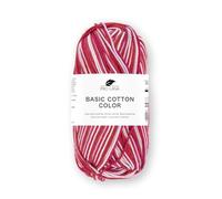 Pro Lana Basic Cotton color, dünne Wolle zum Häkeln-Stricken-Häkelgarn - Glänzend und hautfreundlich - 100% Baumwolle -1 Knäuel 50 g / 125m NS 3-4 (red color)
