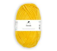 Pro Lana Chenille 100 g/110 m NS 4-5 100% Polyester, samtig weiche und stabile Chenille Wolle, Babywolle, Amigurumis, Oeko-Tex zertifiziert, schadstofffrei (22 | sonnengelb)