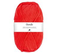 Pro Lana CHENILLE Wolle 100 g – samtig weich und stabil, 110 m – Farbe 030 Rot