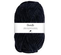 Pro Lana CHENILLE 100 g samtig weiche und stabile Chenille Wolle 110 m, Farbe:099 - schwarz