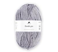 Pro Lana Chenille fine 50 g/100 m NS 5-6 100% Polyester, samtig weiche und stabile Chenille Wolle, Babywolle, Oeko-Tex zertifiziert, schadstofffrei (grau)