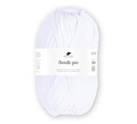 Pro Lana Chenille fine 50 g/100 m NS 5-6 100% Polyester, samtig weiche und stabile Chenille Wolle, Babywolle, Oeko-Tex zertifiziert, schadstofffrei (weiß)
