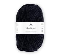 Pro Lana Chenille fine 50 g/100 m NS 5-6 100% Polyester, samtig weiche und stabile Chenille Wolle, Babywolle, Oeko-Tex zertifiziert, schadstofffrei (schwarz)