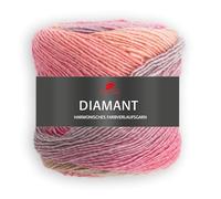 Pro Lana DIAMANT - 150g Multicolorgarn mit harmonischen Farbverläufen, 525 m Lauflänge, Nadelstärke 3,5-4,5 mm (93 | rosa/grau)