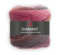 Pro Lana DIAMANT - 150g Multicolorgarn mit harmonischen Farbverläufen, 525 m Lauflänge, Nadelstärke 3,5-4,5 mm (91 | beere/orange)