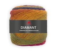 Pro Lana DIAMANT - 150g Multicolorgarn mit harmonischen Farbverläufen, 525 m Lauflänge, Nadelstärke 3,5-4,5 mm (95 | grün/gelb/weinrot)