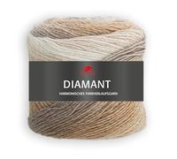 Pro Lana DIAMANT - 150g Multicolorgarn mit harmonischen Farbverläufen, 525 m Lauflänge, Nadelstärke 3,5-4,5 mm (88 | grau/beige)