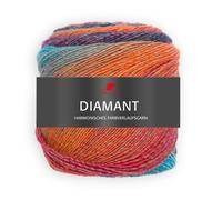 Pro Lana Wolle Diamant 60% Schurwolle/40% Polyacryl 150 g Türkis/Blau/Orange (98)