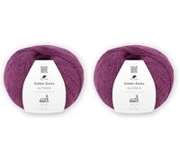 Pro Lana Golden Socks Alpaka, 100 g/390 m, 70% Alpaka, 30% Polyamid, 4-fädig, superweiche Sockenwolle (39 beere mel.) (Packung mit 2)