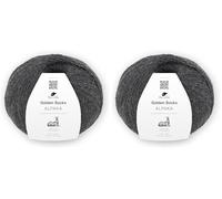 Pro Lana Golden Socks Alpaka, 100 g/390 m, 70% Alpaka, 30% Polyamid, 4-fädig, superweiche Sockenwolle (95 dunkel grau mel.) (Packung mit 2)