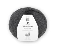 Pro Lana Golden Socks Alpaka, 100 g/390 m, 70% Alpaka, 30% Polyamid, 4-fädig, superweiche Sockenwolle (95 dunkel grau mel.)