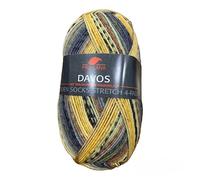 Pro Lana Golden Socks Stretch Davos 39006 - Senf/Oliv/Braun/Petrolgrün