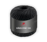 Pro Lana Häkelstar 100 - Häkelgarn 100g, 100% Baumwolle, 566m, Nadelstärke 1,5-2,0 mm, Filetgarn zum Häkeln & Handarbeiten (99 | schwarz)