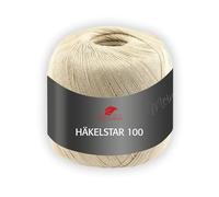 Pro Lana Häkelstar 100 - Häkelgarn 100g, 100% Baumwolle, 566m, Nadelstärke 1,5-2,0 mm, Filetgarn zum Häkeln & Handarbeiten (03 | beige)