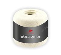 Pro Lana Häkelstar 100 - Häkelgarn 100g, 100% Baumwolle, 566m, Nadelstärke 1,5-2,0 mm, Filetgarn zum Häkeln & Handarbeiten (02 | creme)