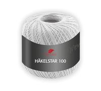 Pro Lana Häkelstar 100 - Häkelgarn 100g, 100% Baumwolle, 566m, Nadelstärke 1,5-2,0 mm, Filetgarn zum Häkeln & Handarbeiten (90 | hellgrau)