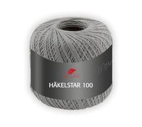 Pro Lana Häkelstar 100 - Häkelgarn 100g, 100% Baumwolle, 566m, Nadelstärke 1,5-2,0 mm, Filetgarn zum Häkeln & Handarbeiten (95 | dunkelgrau)