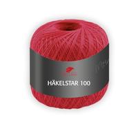 Pro Lana Häkelstar 100 - Häkelgarn 100g, 100% Baumwolle, 566m, Nadelstärke 1,5-2,0 mm, Filetgarn zum Häkeln & Handarbeiten (30 | rot)