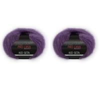 PRO LANA Kid Seta - Farbe: Aubergine (48) - 25 g/ca. 210 m Wolle (Packung mit 2)
