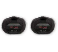 PRO LANA Kid Seta - Farbe: Schwarz (99) - 25 g/ca. 210 m Wolle (Packung mit 2)