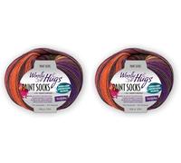 PRO LANA Paint Socks - Woolly Hugs - Farbe: Orange/Braun (208) - 100 g/ca. 420 m Wolle (Packung mit 2)