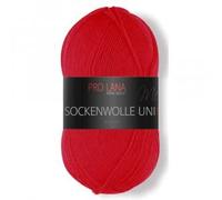 Pro Lana Sockenwolle UNI 4-fädig 75% Schurwolle/25% Polyamid 412 Rot