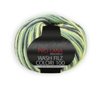 PRO LANA Wash-Filz Colori 100 - Farbe: Gelb/Grau (702) - 100 g/ca. 100 m Wolle
