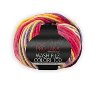 PRO LANA Wash-Filz Colori 100 - Farbe: Rot/Lila (705) - 100 g/ca. 100 m Wolle