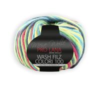 PRO LANA Wash-Filz Colori 100 - Farbe: Türkis/Koralle (703) - 100 g/ca. 100 m Wolle
