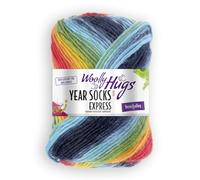 Pro Lana Woolly Hugs YEAR SOCKS EXPRESS Rainbow 100g Knäuel ideal für Strickmaschinen