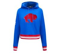 Pro Standard Womens NFL Buffalo Bills Retro Classics Cropped Pullover Hoodie Royal Blue/Red XL