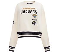 Pro Standard Womens NFL Jacksonville Jaguars Retro Classics Crewneck Sweatshirt Eggshell/Black XL