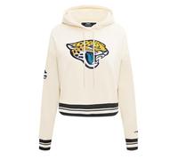 Pro Standard Womens NFL Jacksonville Jaguars Retro Classics Cropped Kapuzensweatshirt Eggshell/Schwarz L