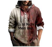 Problem Gelöst Hoodie Halloween Herren Oversize Sweatshirt Blood Bedrucktes Kapuzenpullover Oberteile Mit Blutigem Blutige Bedrucktes Sweater Streetwear Pullover Blood Freizeit Halloween Kostüm