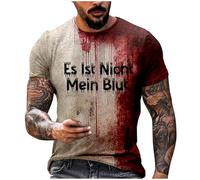 Problem Gelöst T Shirt Herren Solved Kurzarm Übergröße Bloody Kostume Rundhalsausschnitt Blood Stain Top Tshirt Horror Blutspritzer Muster Halloween Oberteile Streetwear