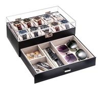 ProCase Uhrenbox mit 10 Fächern，Uhrenkasten mit Schublade, Men’s Watch Box, Uhrenaufbewahrung Uhrenkoffer Uhrenschatulle für Herren, Uhr Aufbewahrungsbox - 10 Fächer, Schwarz