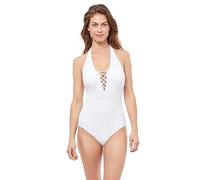 Profile by Gottex Badeanzug Damen - Einteiler mit Cups Bademode Neckholder - Einteiliger Schwimmanzug Weiß - Notre Dame Größe 42