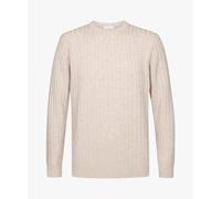 Profuomo Pullover Rib Wool Blend Sand - Größe L Beige L