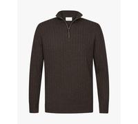 Profuomo - Brauner Wollmix Ripp Half-zip braun - Gr. - XXL