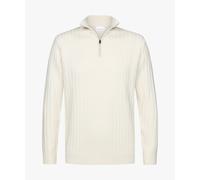 Profuomo Wollpullover mit Troyer-Kragen in Offwhite, Größe XL