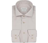 Profuomo Dobby Hemd Print Beige - Größe 43 Beige 43